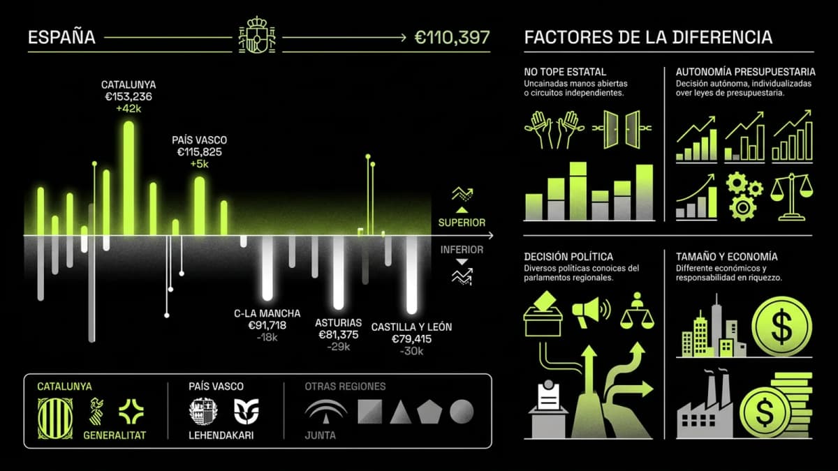 Infografía resumen del artículo: Comparativa: sueldos de los presidentes autonómicos