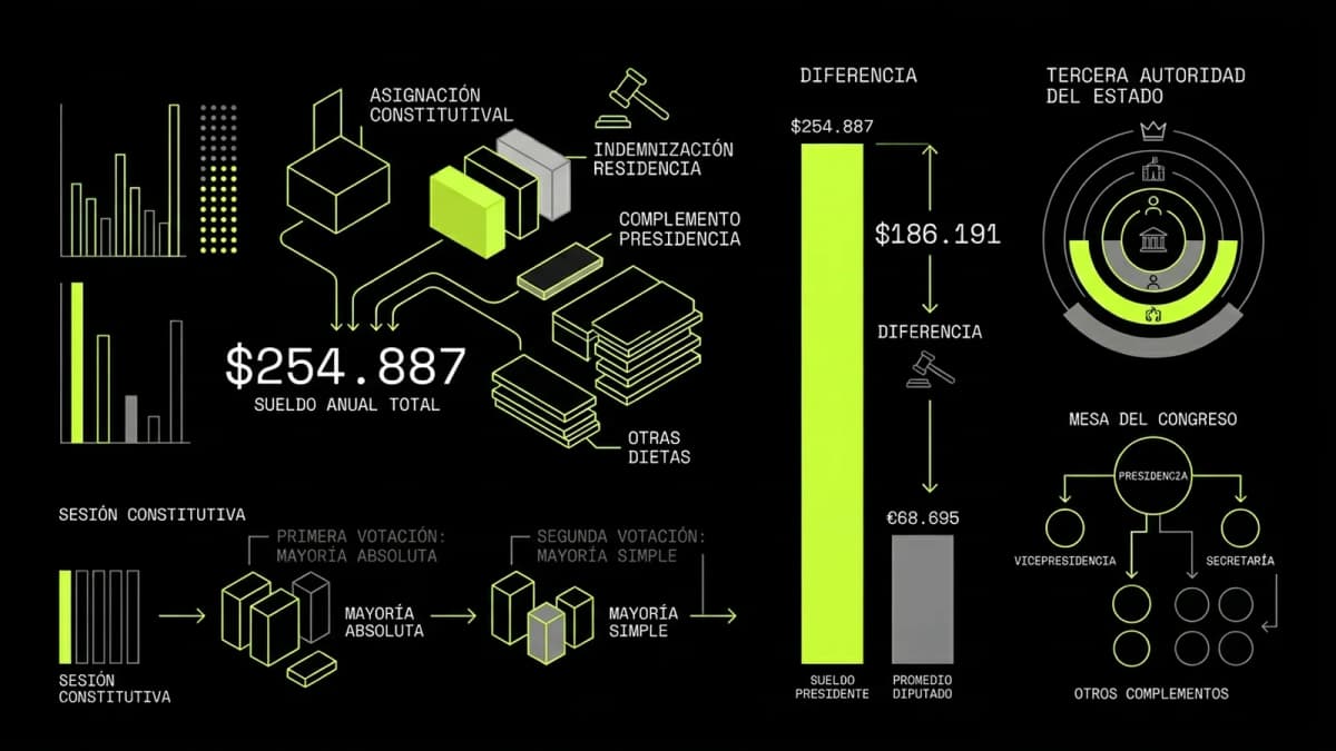 Infografía resumen del artículo: ¿Cuánto cobra el presidente del Congreso de los Diputados?