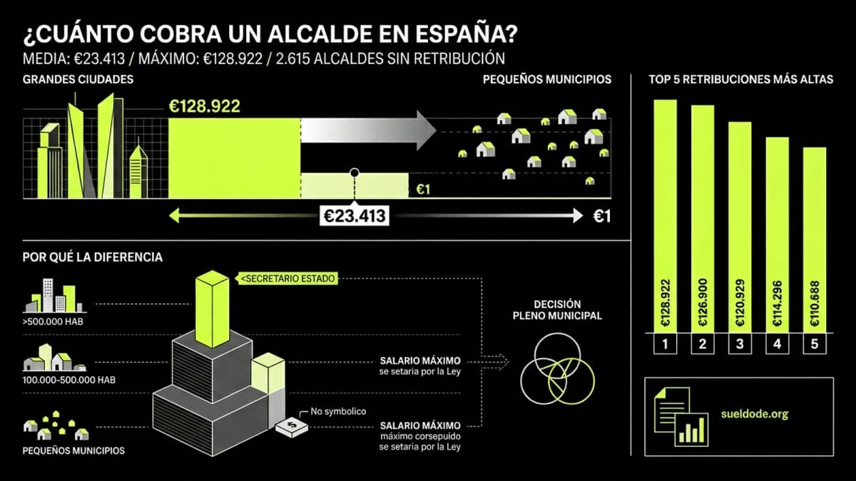 Infografía resumen del artículo: ¿Cuánto cobra un alcalde en España?