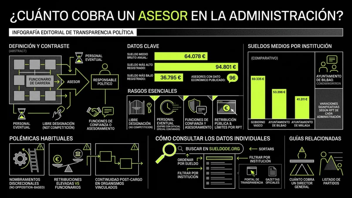 Infografía resumen del artículo: ¿Cuánto cobra un asesor en la Administración?