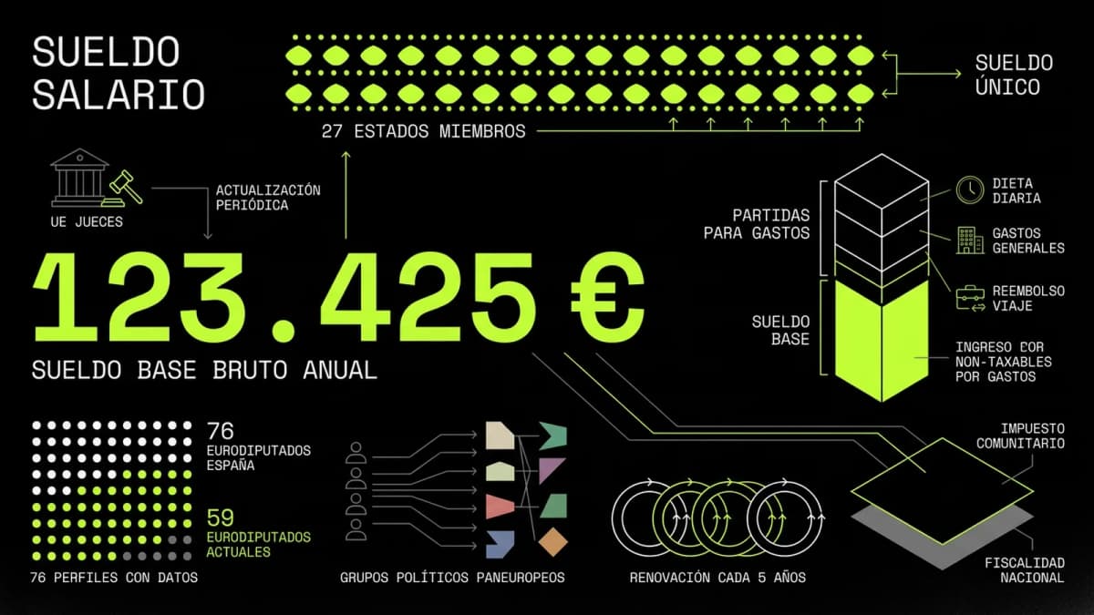 Infografía resumen del artículo: ¿Cuánto cobra un eurodiputado español?