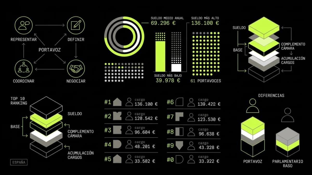 Infografía resumen del artículo: ¿Cuánto cobra un portavoz parlamentario?