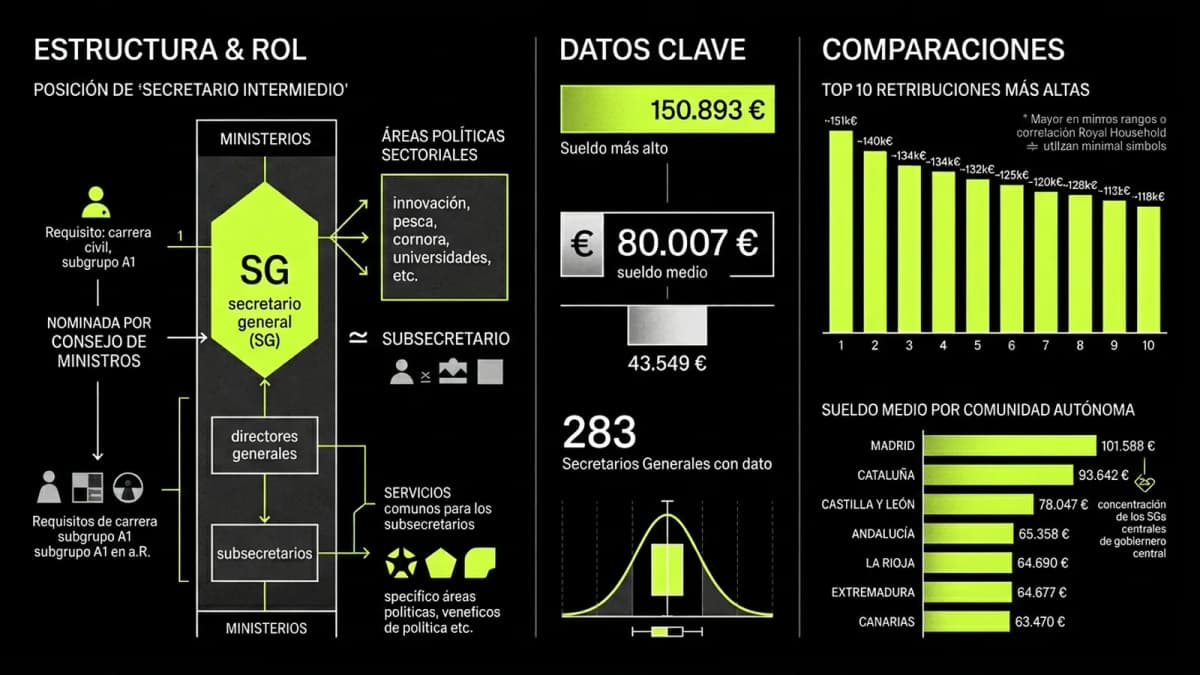 Infografía resumen del artículo: ¿Cuánto cobra un secretario general?