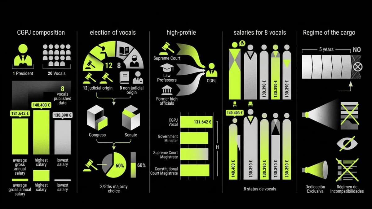 Infografía resumen del artículo: ¿Cuánto cobra un vocal del CGPJ?