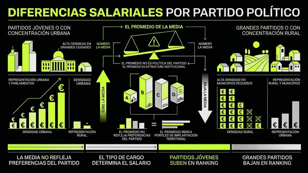 Infografía resumen del artículo: Diferencias salariales por partido político