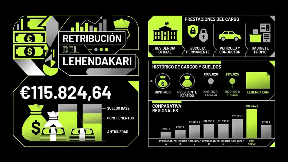 Infografía resumen del artículo: Sueldo de Iñigo Urkullu como Lehendakari