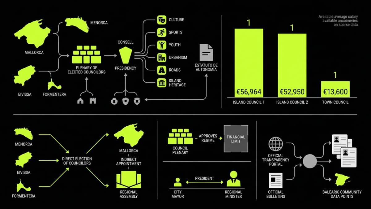 Infografía resumen del artículo: Sueldos en los consejos insulares baleares