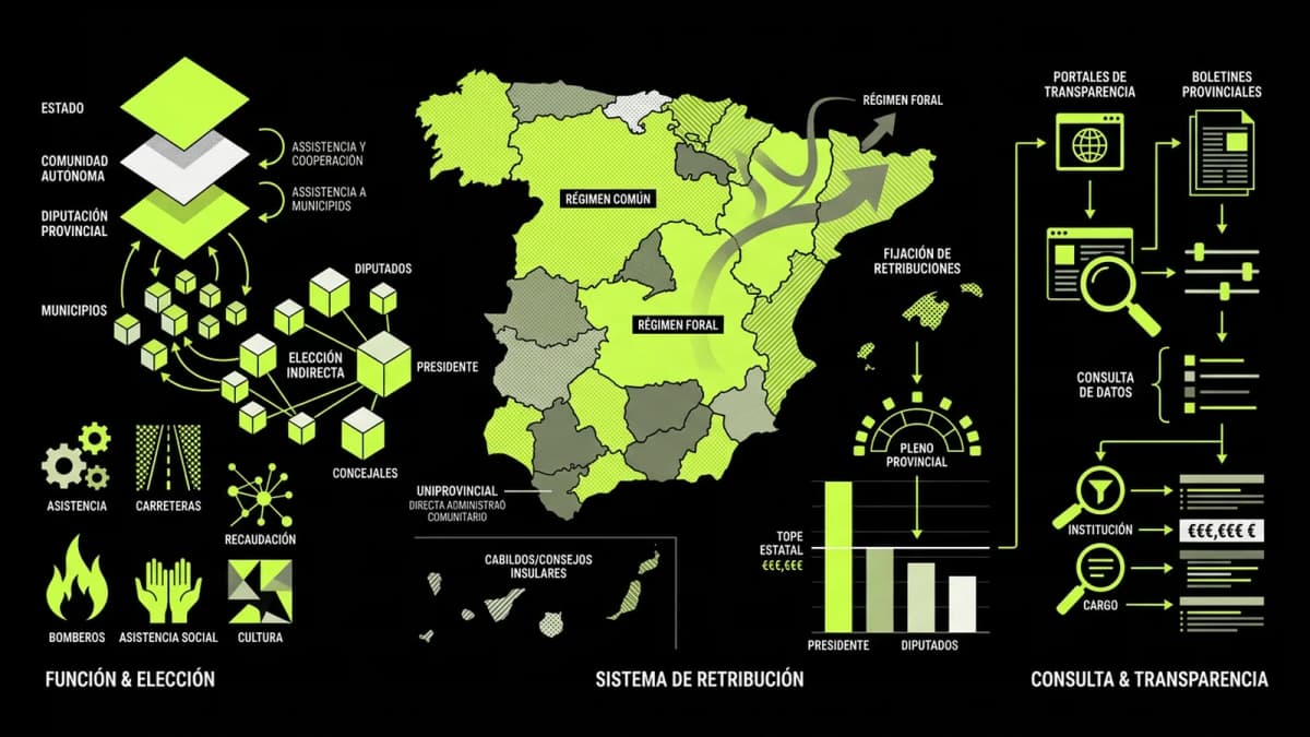 Infografía resumen del artículo: Sueldos en las diputaciones provinciales